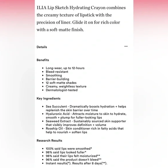 ILIA Banquette’ Lip Sketch Hydrating Crayon - Picture 8 of 9